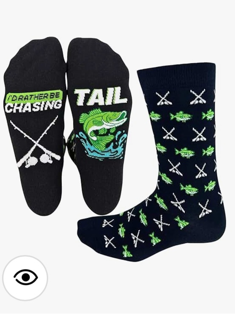 I'D RATHER BE CHASING Funny Navy Mens Socks, Hunting & Fishing Gifts for Men nwt